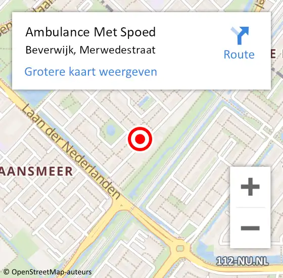 Locatie op kaart van de 112 melding: Ambulance Met Spoed Naar Beverwijk, Merwedestraat op 11 november 2024 16:50