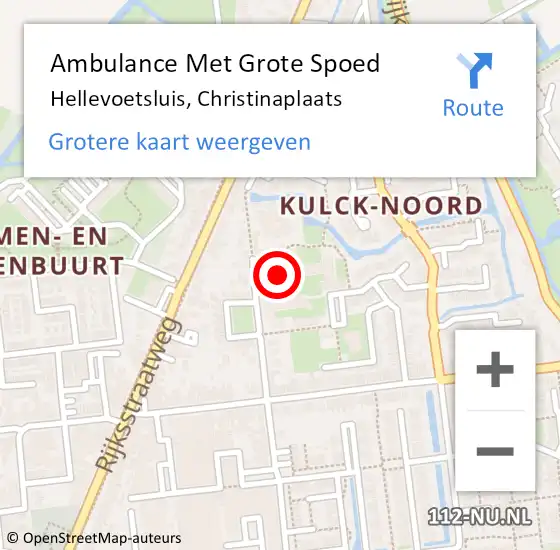 Locatie op kaart van de 112 melding: Ambulance Met Grote Spoed Naar Hellevoetsluis, Christinaplaats op 11 november 2024 16:57