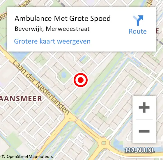 Locatie op kaart van de 112 melding: Ambulance Met Grote Spoed Naar Beverwijk, Merwedestraat op 11 november 2024 17:00