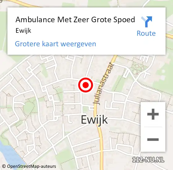 Locatie op kaart van de 112 melding: Ambulance Met Zeer Grote Spoed Naar Ewijk op 11 november 2024 17:10