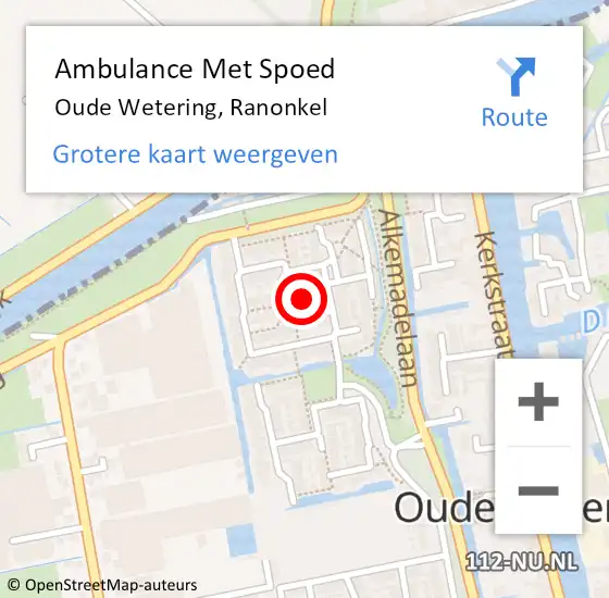 Locatie op kaart van de 112 melding: Ambulance Met Spoed Naar Oude Wetering, Ranonkel op 11 november 2024 17:12