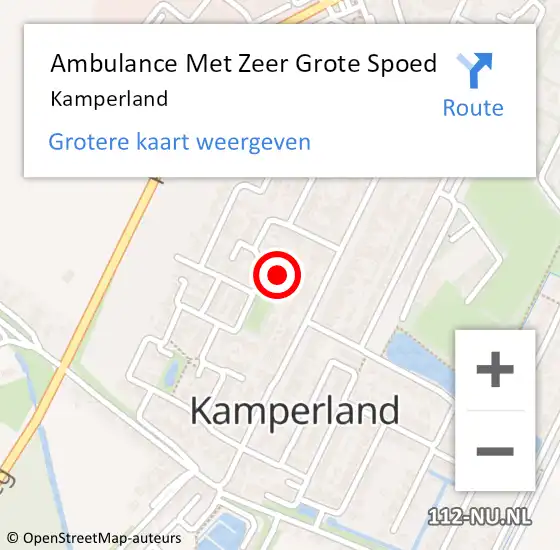 Locatie op kaart van de 112 melding: Ambulance Met Zeer Grote Spoed Naar Kamperland op 11 november 2024 17:23