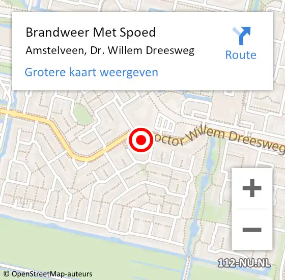 Locatie op kaart van de 112 melding: Brandweer Met Spoed Naar Amstelveen, Dr. Willem Dreesweg op 11 november 2024 17:27