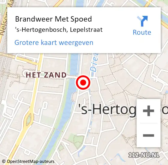 Locatie op kaart van de 112 melding: Brandweer Met Spoed Naar 's-Hertogenbosch, Lepelstraat op 11 november 2024 17:36