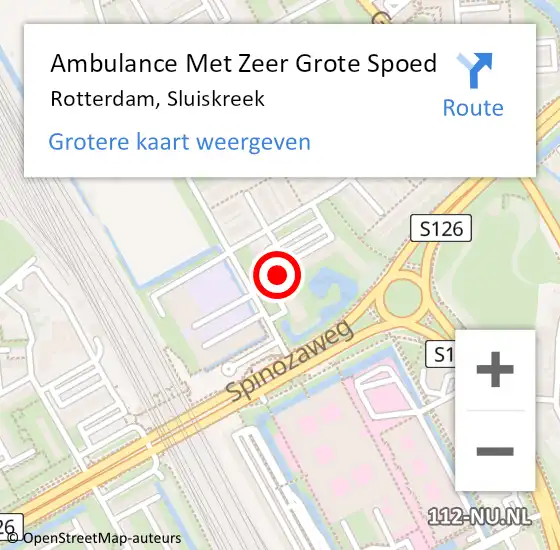 Locatie op kaart van de 112 melding: Ambulance Met Zeer Grote Spoed Naar Rotterdam, Sluiskreek op 11 november 2024 18:01