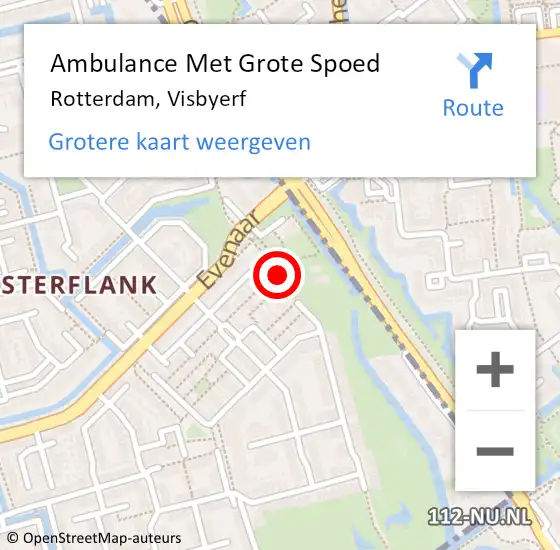 Locatie op kaart van de 112 melding: Ambulance Met Grote Spoed Naar Rotterdam, Visbyerf op 11 november 2024 18:33