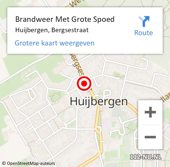 Locatie op kaart van de 112 melding: Brandweer Met Grote Spoed Naar Huijbergen, Bergsestraat op 11 november 2024 18:40