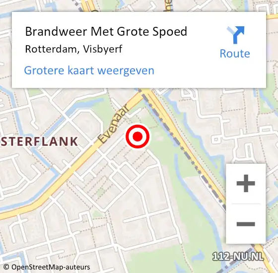 Locatie op kaart van de 112 melding: Brandweer Met Grote Spoed Naar Rotterdam, Visbyerf op 11 november 2024 18:40