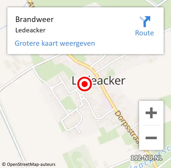 Locatie op kaart van de 112 melding: Brandweer Ledeacker op 10 september 2013 03:03