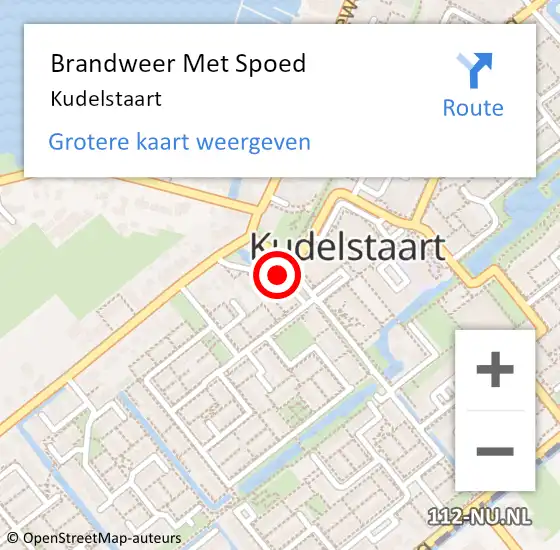 Locatie op kaart van de 112 melding: Brandweer Met Spoed Naar Kudelstaart op 11 november 2024 18:55