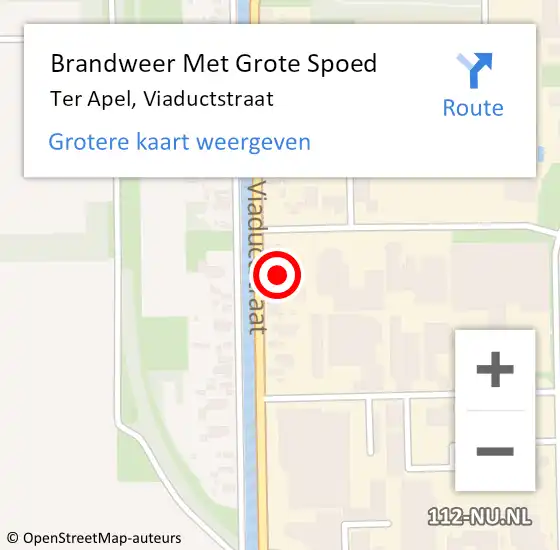 Locatie op kaart van de 112 melding: Brandweer Met Grote Spoed Naar Ter Apel, Viaductstraat op 11 november 2024 19:04