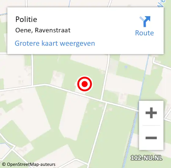 Locatie op kaart van de 112 melding: Politie Oene, Ravenstraat op 11 november 2024 19:41