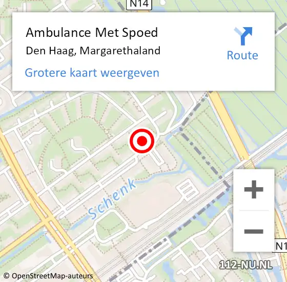 Locatie op kaart van de 112 melding: Ambulance Met Spoed Naar Den Haag, Margarethaland op 11 november 2024 22:55