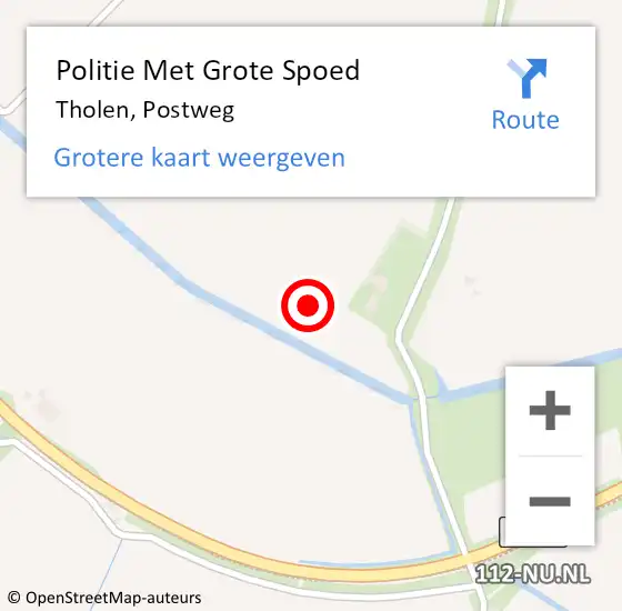 Locatie op kaart van de 112 melding: Politie Met Grote Spoed Naar Tholen, Postweg op 11 november 2024 23:22