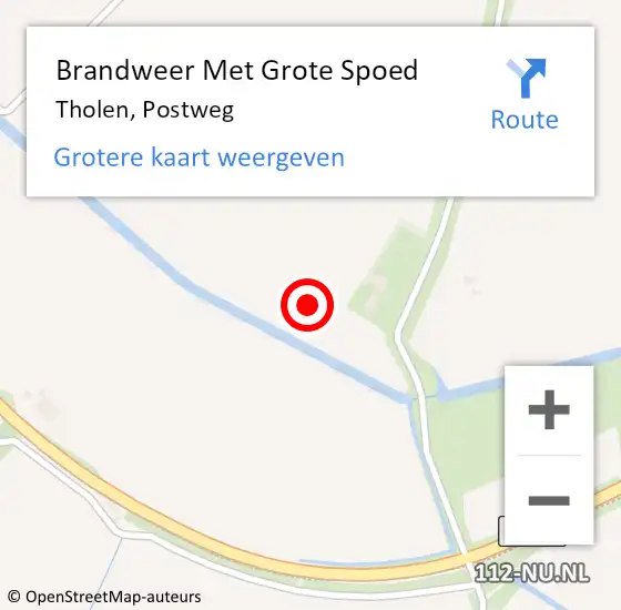 Locatie op kaart van de 112 melding: Brandweer Met Grote Spoed Naar Tholen, Postweg op 11 november 2024 23:22