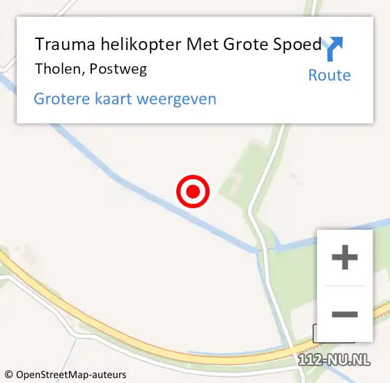 Locatie op kaart van de 112 melding: Trauma helikopter Met Grote Spoed Naar Tholen, Postweg op 11 november 2024 23:33