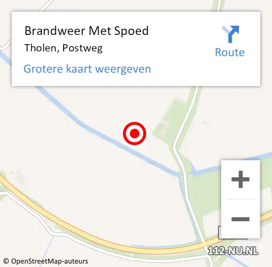 Locatie op kaart van de 112 melding: Brandweer Met Spoed Naar Tholen, Postweg op 12 november 2024 00:31