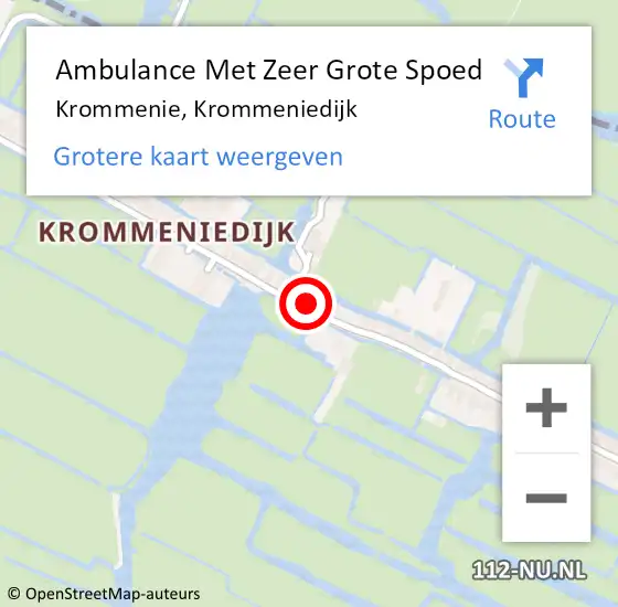 Locatie op kaart van de 112 melding: Ambulance Met Zeer Grote Spoed Naar Krommenie, Krommeniedijk op 12 november 2024 00:48