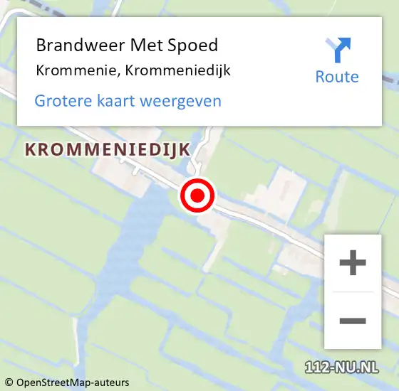 Locatie op kaart van de 112 melding: Brandweer Met Spoed Naar Krommenie, Krommeniedijk op 12 november 2024 01:07