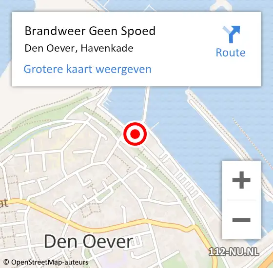 Locatie op kaart van de 112 melding: Brandweer Geen Spoed Naar Den Oever, Havenkade op 12 november 2024 03:27