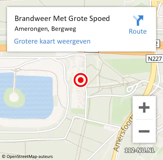 Locatie op kaart van de 112 melding: Brandweer Met Grote Spoed Naar Amerongen, Bergweg op 12 november 2024 07:08