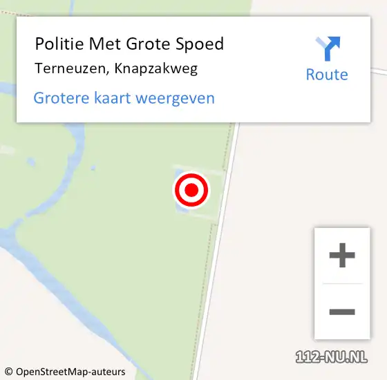 Locatie op kaart van de 112 melding: Politie Met Grote Spoed Naar Terneuzen, Knapzakweg op 12 november 2024 07:35