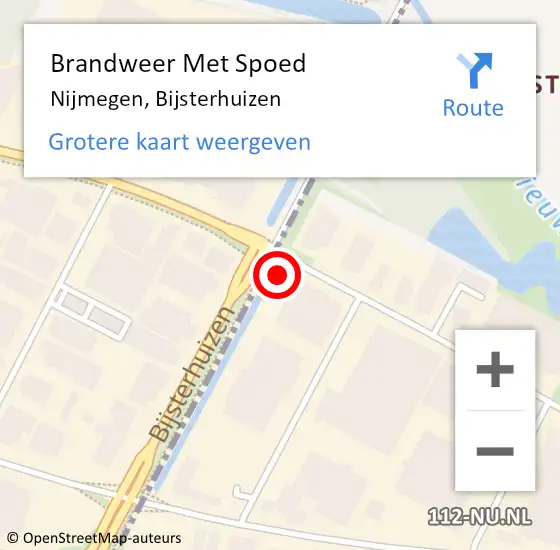 Locatie op kaart van de 112 melding: Brandweer Met Spoed Naar Nijmegen, Bijsterhuizen op 12 november 2024 08:01