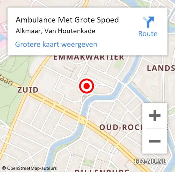 Locatie op kaart van de 112 melding: Ambulance Met Grote Spoed Naar Alkmaar, Van Houtenkade op 12 november 2024 08:27