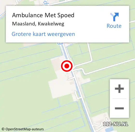 Locatie op kaart van de 112 melding: Ambulance Met Spoed Naar Maasland, Kwakelweg op 12 november 2024 09:48