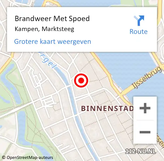 Locatie op kaart van de 112 melding: Brandweer Met Spoed Naar Kampen, Marktsteeg op 12 november 2024 10:36