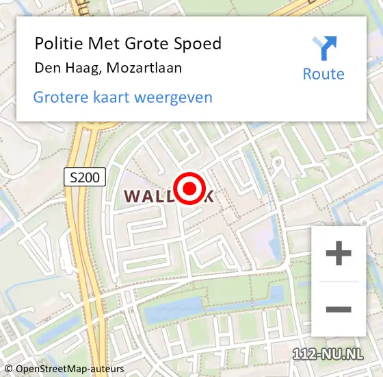 Locatie op kaart van de 112 melding: Politie Met Grote Spoed Naar Den Haag, Mozartlaan op 12 november 2024 10:41