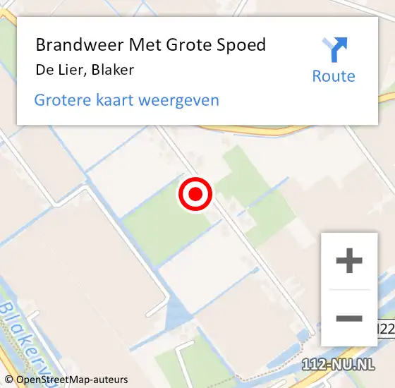 Locatie op kaart van de 112 melding: Brandweer Met Grote Spoed Naar De Lier, Blaker op 12 november 2024 11:28