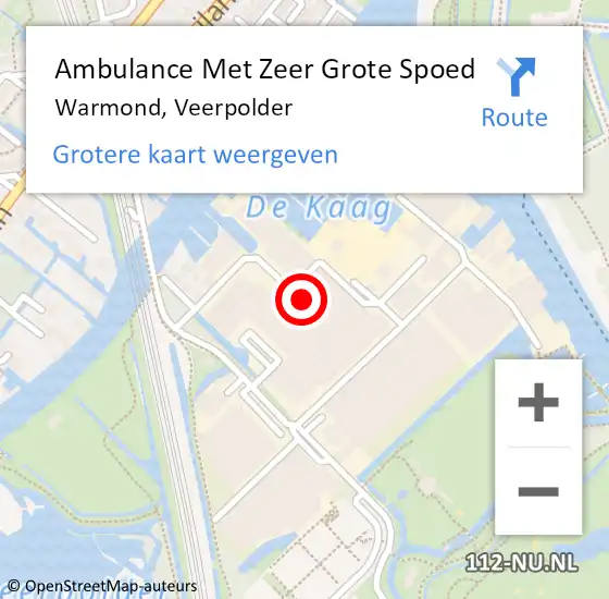 Locatie op kaart van de 112 melding: Ambulance Met Zeer Grote Spoed Naar Warmond, Veerpolder op 12 november 2024 11:35