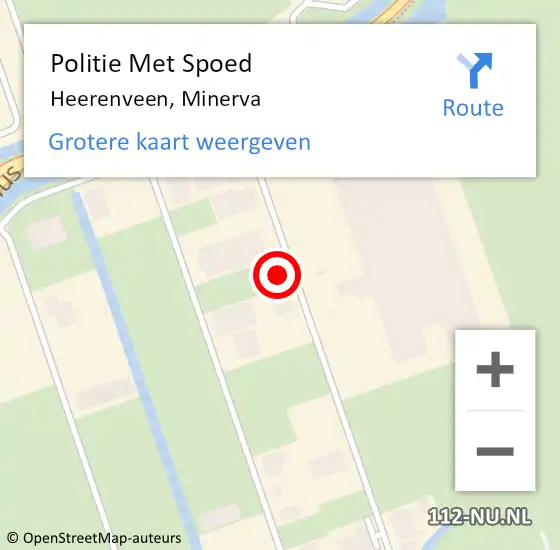 Locatie op kaart van de 112 melding: Politie Met Spoed Naar Heerenveen, Minerva op 12 november 2024 12:20