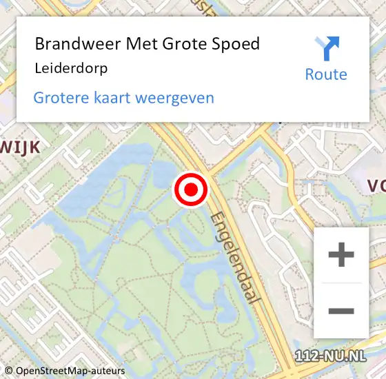 Locatie op kaart van de 112 melding: Brandweer Met Grote Spoed Naar Leiderdorp op 12 november 2024 12:42