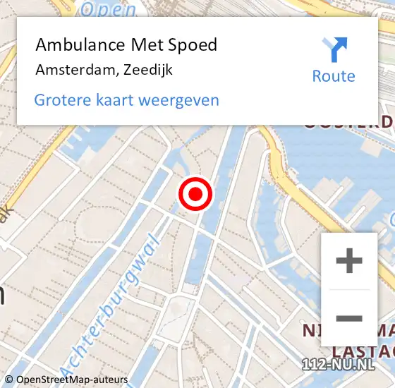 Locatie op kaart van de 112 melding: Ambulance Met Spoed Naar Amsterdam, Zeedijk op 12 november 2024 12:43