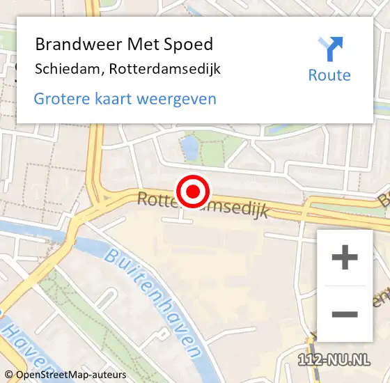 Locatie op kaart van de 112 melding: Brandweer Met Spoed Naar Schiedam, Rotterdamsedijk op 12 november 2024 13:15