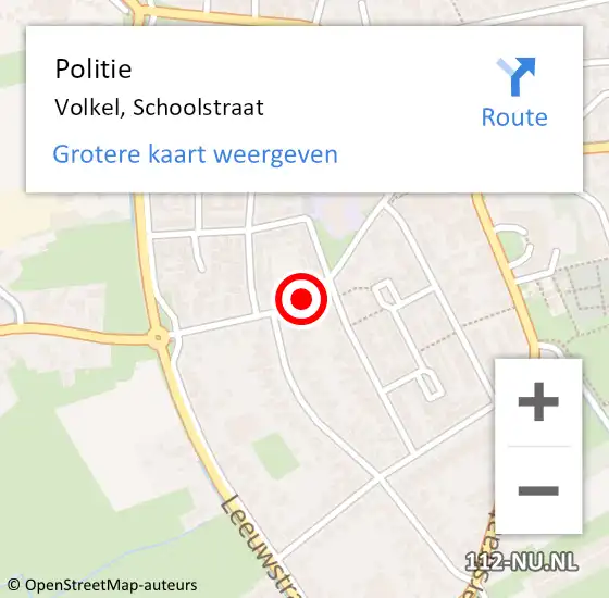 Locatie op kaart van de 112 melding: Politie Volkel, Schoolstraat op 12 november 2024 13:46