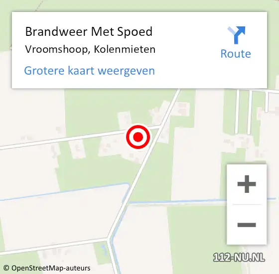 Locatie op kaart van de 112 melding: Brandweer Met Spoed Naar Vroomshoop, Kolenmieten op 12 november 2024 14:11