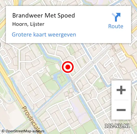 Locatie op kaart van de 112 melding: Brandweer Met Spoed Naar Hoorn, Lijster op 12 november 2024 14:13