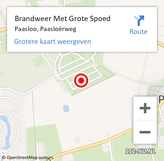 Locatie op kaart van de 112 melding: Brandweer Met Grote Spoed Naar Paasloo, Paasloërweg op 12 november 2024 14:20