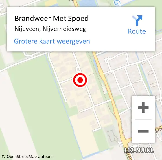 Locatie op kaart van de 112 melding: Brandweer Met Spoed Naar Nijeveen, Nijverheidsweg op 12 november 2024 14:21