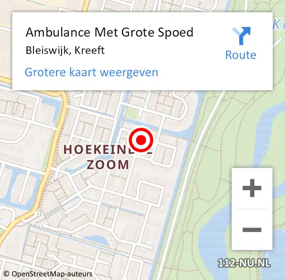 Locatie op kaart van de 112 melding: Ambulance Met Grote Spoed Naar Bleiswijk, Kreeft op 12 november 2024 14:23