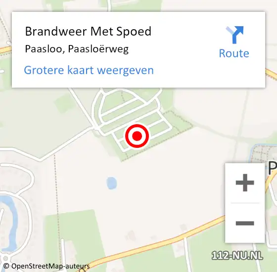 Locatie op kaart van de 112 melding: Brandweer Met Spoed Naar Paasloo, Paasloërweg op 12 november 2024 14:59