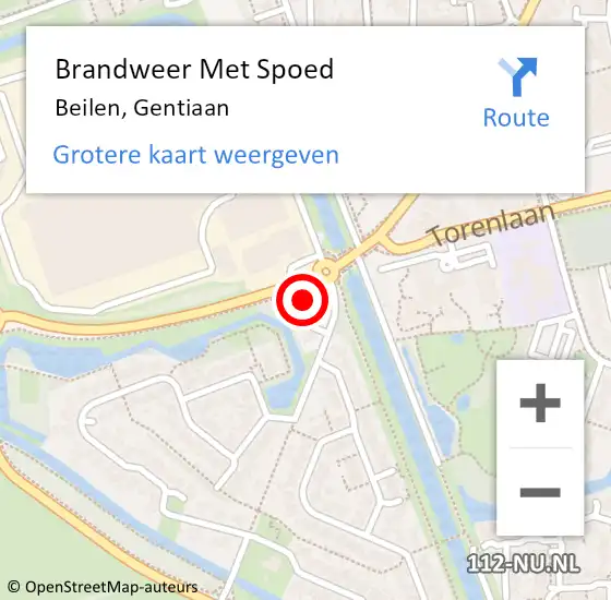 Locatie op kaart van de 112 melding: Brandweer Met Spoed Naar Beilen, Gentiaan op 12 november 2024 15:15