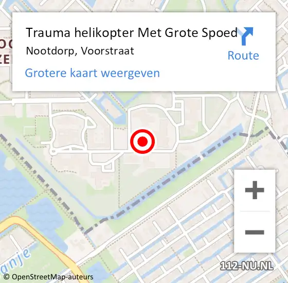 Locatie op kaart van de 112 melding: Trauma helikopter Met Grote Spoed Naar Nootdorp, Voorstraat op 12 november 2024 15:20