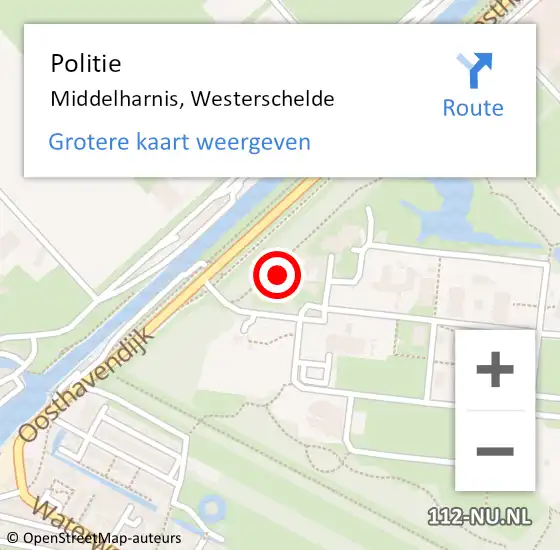 Locatie op kaart van de 112 melding: Politie Middelharnis, Westerschelde op 12 november 2024 15:37