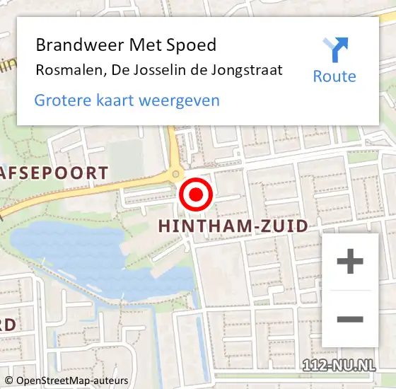 Locatie op kaart van de 112 melding: Brandweer Met Spoed Naar Rosmalen, De Josselin de Jongstraat op 12 november 2024 15:42