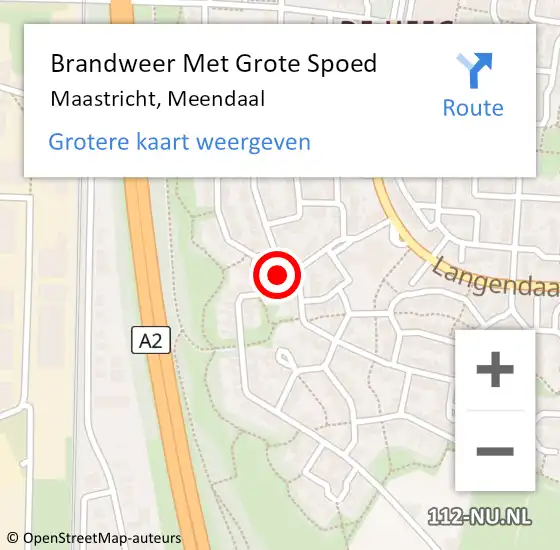 Locatie op kaart van de 112 melding: Brandweer Met Grote Spoed Naar Maastricht, Meendaal op 12 november 2024 15:48