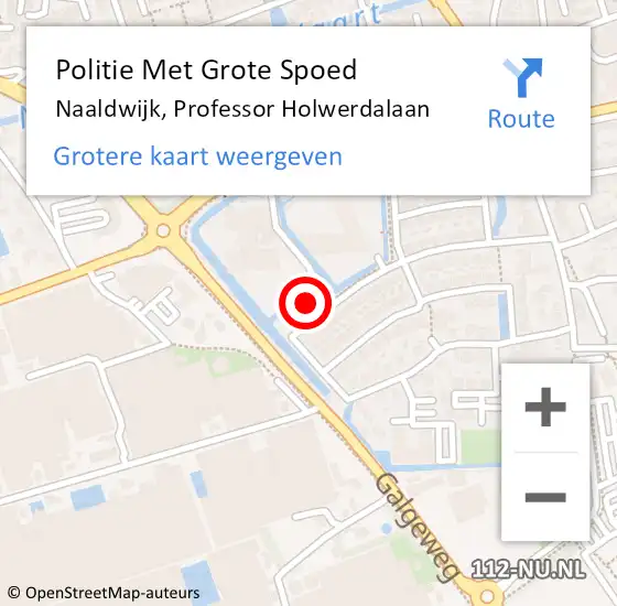 Locatie op kaart van de 112 melding: Politie Met Grote Spoed Naar Naaldwijk, Professor Holwerdalaan op 12 november 2024 16:06